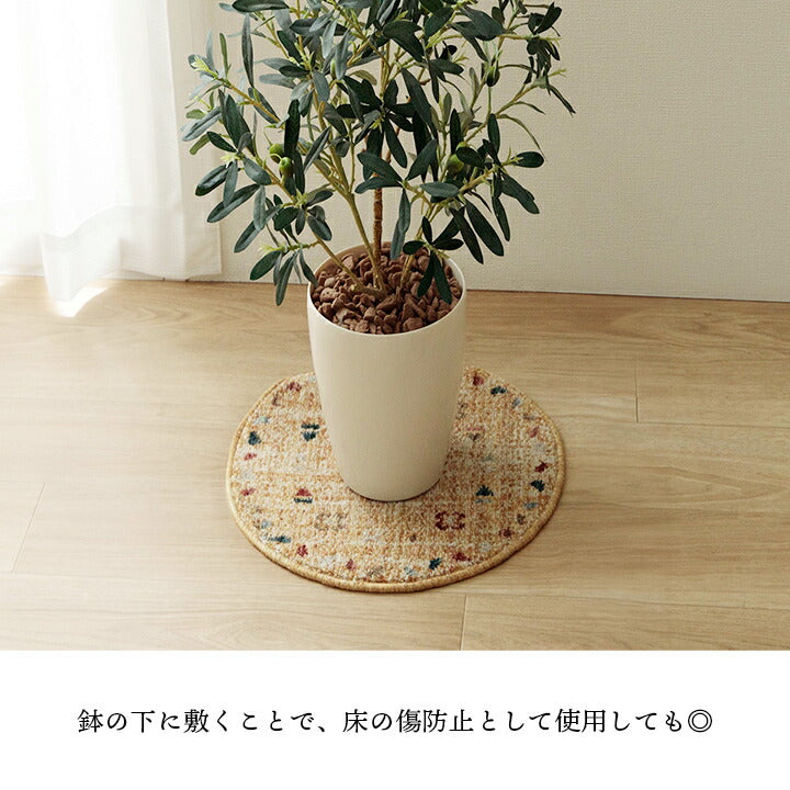 座布団椅子用クッションチェアパッド丸おしゃれ椅子シートクッションギャッベ柄抗菌防臭いす用40cmウィルトントルコ製ギャベウィルトン織り北欧冬夏腰痛椅子用クッションチェアかわいい大きめ腰パッドシートマット丸型丸椅子ラウンド