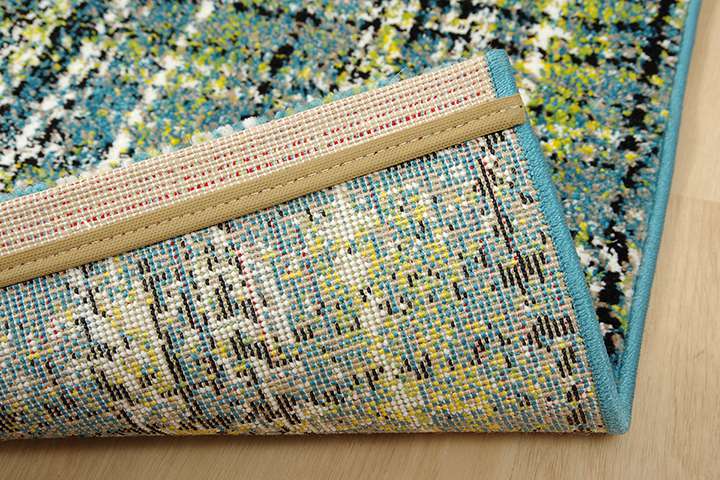 玄関マット室内オレンジブルー高級感60×90長方形屋内6090ギャッベ風おしゃれ風水北欧ラグ玄関かわいいトルコギャベ