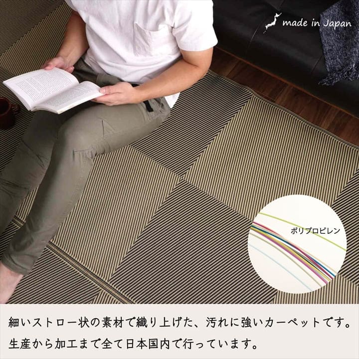 カーペット江戸間4畳半夏日本製い草風ラグ夏用ペット拭ける洗える子供国産和室畳風おしゃれ正方形通年畳の上オールシーズン和風猫対応薄いppひんやり通気性一年中ペット対応子供部屋春