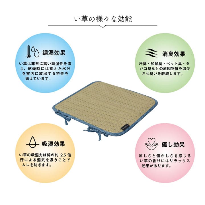 座布団椅子用クッション椅子クッション紐付き厚手四角い草椅子の上40×40チェアクッション正方形ウレタンおしゃれ和風夏ダイニングモダン椅子用北欧ひも付き通気性シンプルへたらない客用長時間