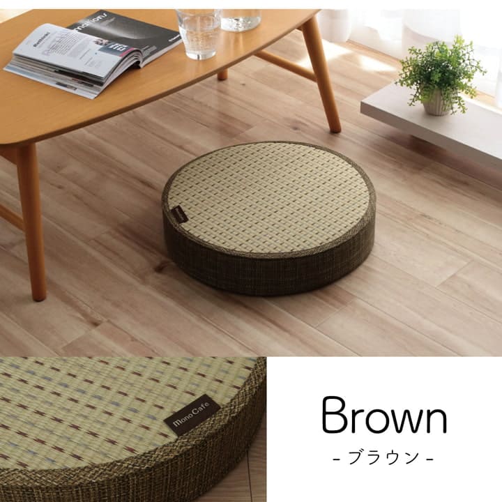 クッションスツールい草おしゃれ椅子丸型40丸子供8cm一人用かわいいあぐら座る用床用床置き椅子代わりモダンウレタン厚手座布団足置きリビング子供部屋テレワーク長時間疲れない床に座る勉強