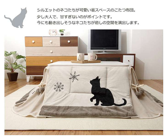 こたつ布団正方形猫柄省スペース洗える猫薄手おしゃれこたつ洗濯掛け布団ふわふわ布団北欧薄掛けコタツ布団かわいい175×175