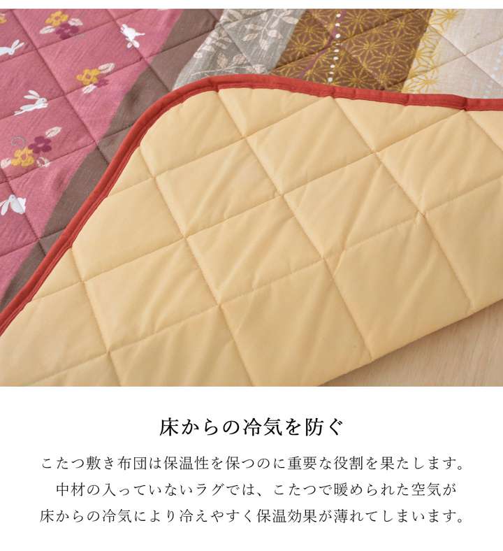 こたつ布団セットこたつ布団セット正方形厚手洗えるおしゃれ掛敷セット洗濯こたつ和柄うさぎかわいい掛け布団205×205こたつ敷き布団190×190