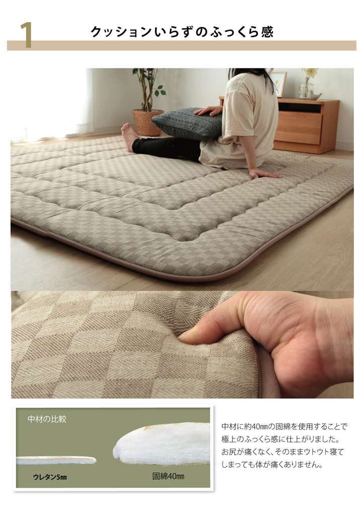 こたつ敷き布団厚い厚手正方形こたつ敷き布団敷布団ラグこたつ敷布団コタツ敷きマットラグマット安いおしゃれ北欧2畳190×190