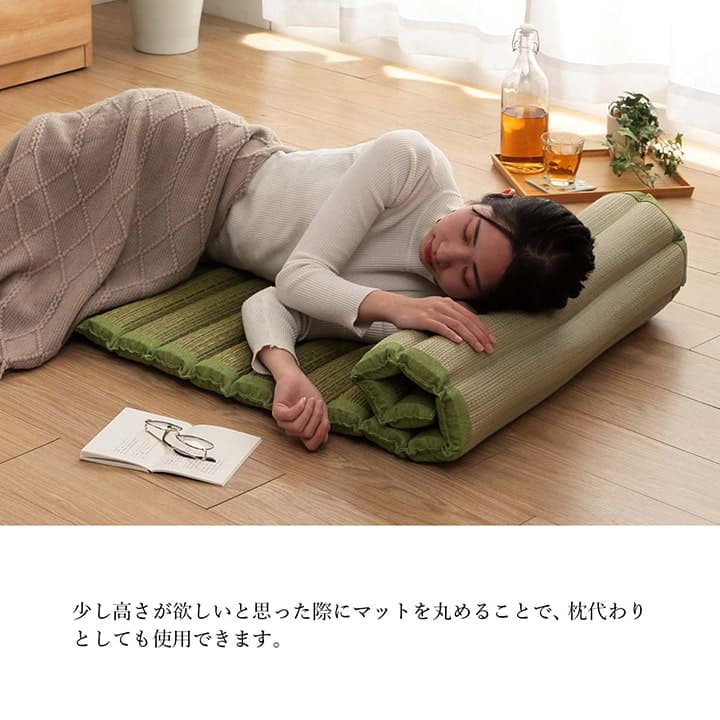 長座布団ごろ寝マットい草厚手夏ごろ寝クッション大きいロングマット横長床置きお昼寝リビングおしゃれ長い座る用和風70150長方形寝れるテレビ座布団床に座るリラックス読書厚め寝れる畳