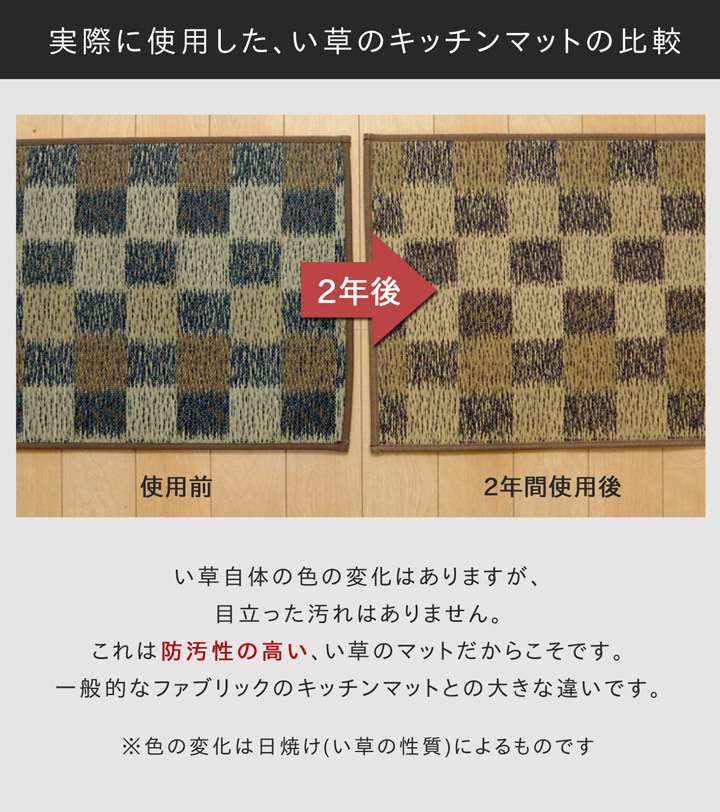 キッチンマットおしゃれ北欧6027060×270安い台所マットい草西海岸大きめロング幅広オシャレ薄手日本製