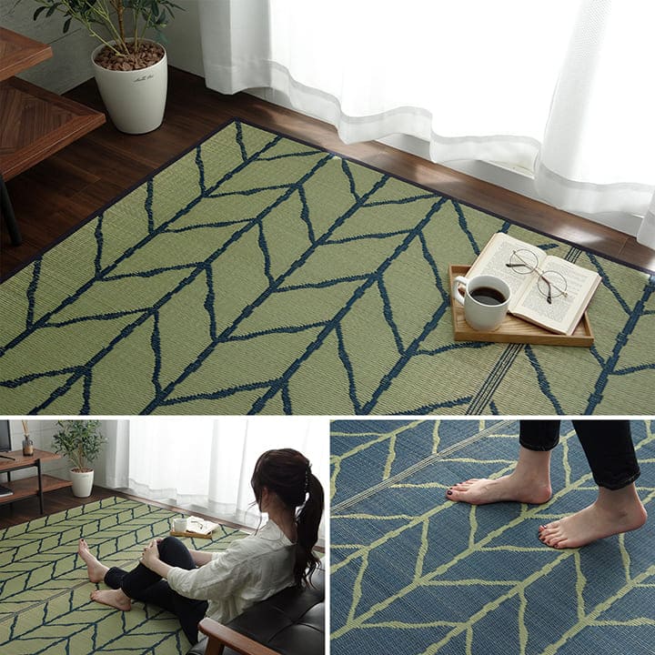 い草ラグラグいぐさ2畳国産ウレタン厚手裏貼りい草カーペット夏用い草カーペット日本製クッションおしゃれ抗菌防臭夏正方形モダンラグマットカバー拭けるペットオールシーズン通年涼しい