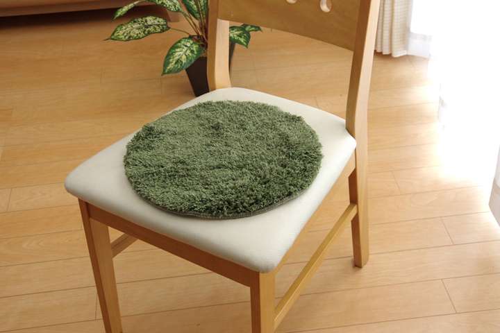 ラグ座布団椅子用丸形おしゃれクッション丸洗える北欧サイズふかふかチャアパッド35小さいふわふわ35cm
