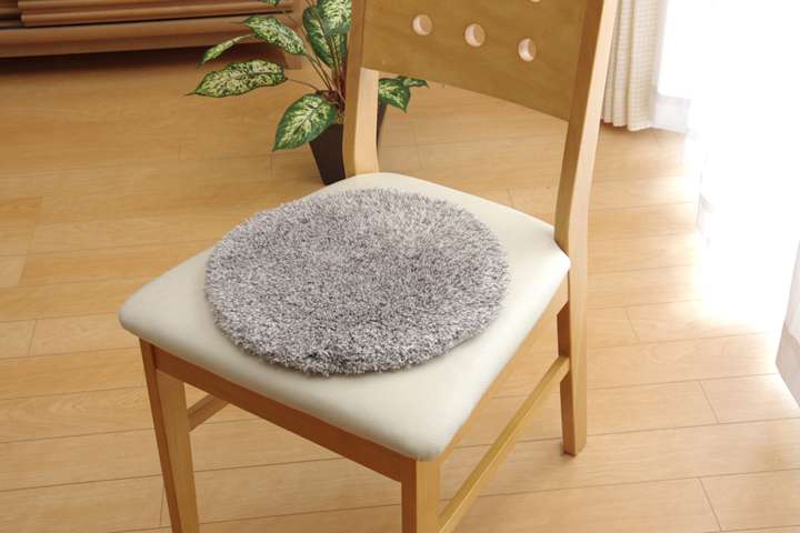 ラグ座布団椅子用丸形おしゃれクッション丸洗える北欧サイズふかふかチャアパッド35小さいふわふわ35cm