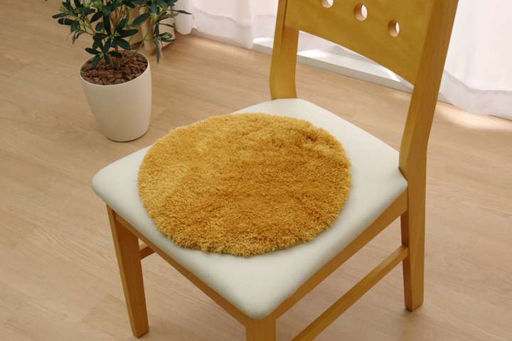 ラグ座布団椅子用丸形おしゃれクッション丸洗える北欧サイズふかふかチャアパッド35小さいふわふわ35cm