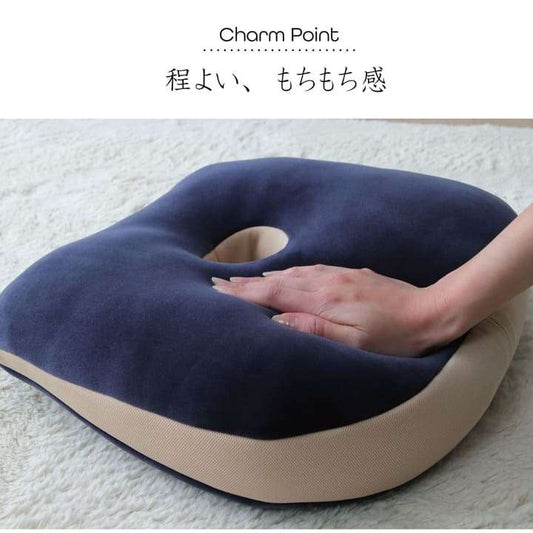 クッション低反発座布団円座椅子厚手座る用おしゃれ北欧もっちりかわいいフロアもちもちチェア高反発穴オフィス椅子用厚め