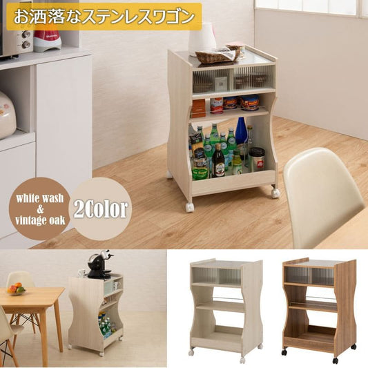 キッチンワゴンキャスター付き天板収納ワゴンキッチン薄型3段木製スリム天板付き幅50ステンレス低めコンパクトおしゃれサイドテーブル隙間丈夫小型小さめ料理移動式テーブルラック木板細い