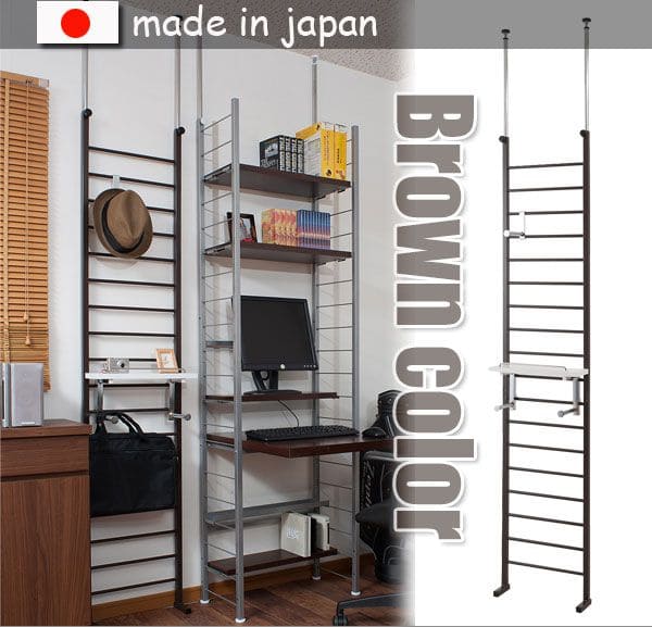 ラックつっぱり棚スリム収納日本製薄型伸縮スチール突っ張り式幅40アイアン賃貸壁面ディスプレイハンガーフックおしゃれ突っ張りラックラダーラック一人暮らし頑丈丈夫リビング突っ張り棒洋服