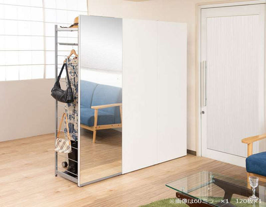 パーテーションオフィス120棚間仕切り本棚木製収納パーティションハンガーラックおしゃれ衝立スリム自立目隠し仕切り事務所木目4段