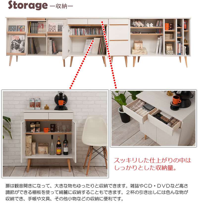 キャビネットサイドボード完成品日本製収納ナチュラル電話代北欧モダン木製扉リビングスリムおしゃれロータイプ北欧脚付き幅75