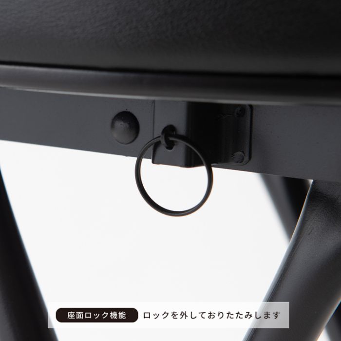 折りたたみ椅子コンパクト軽量パイプ丸型スリム革スツールクッション背もたれスチールカウンター丈夫室内リビング椅子おしゃれパイプ椅子軽い頑丈格安高め持ち運び小型折りたたみ簡易
