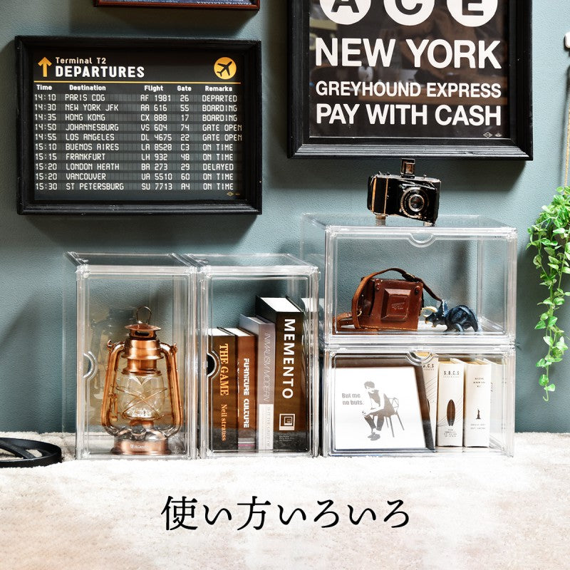 マルチクリアボックス2個セットW360×D270×H225mmマルチクリアボックス2個セットコレクションケースディスプレイケース全面クリア360度透明