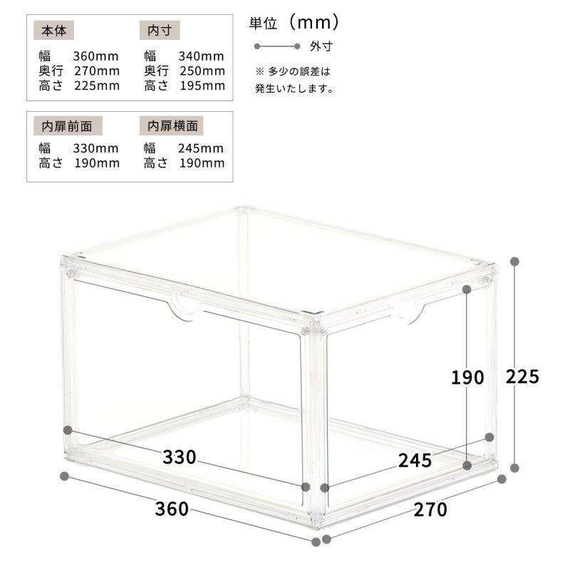 マルチクリアボックス2個セットW360×D270×H225mmマルチクリアボックス2個セットコレクションケースディスプレイケース全面クリア360度透明