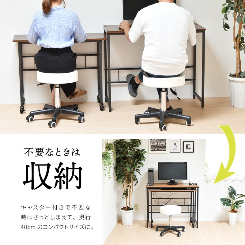 幅90cm長方形スクエア多機能L字伸長伸縮木目調ブラウン茶ナチュラルオフィス家具机ワークデスクデスクネストデスク机作業
