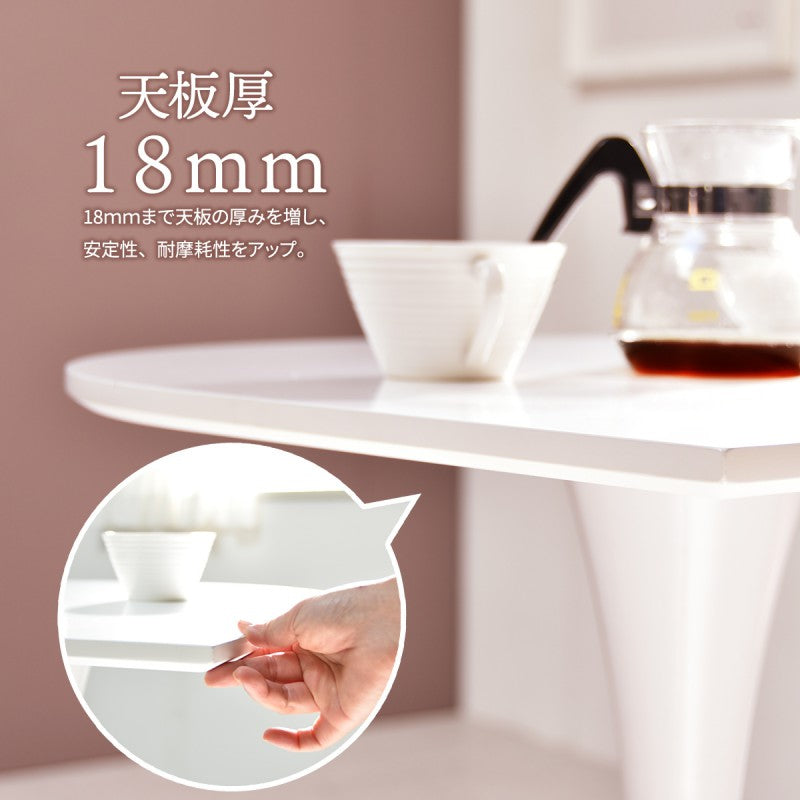 ハーフラウンドテーブル60cm【ホワイト】W600×D600×H730mmチューリップコーヒーテーブルカフェテーブルチューリップテーブルラウンドテーブルダイニングテーブル