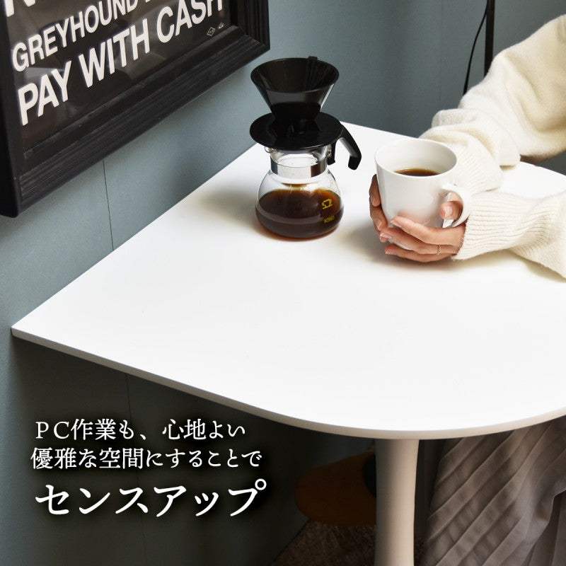 ハーフラウンドテーブル60cm【ホワイト】W600×D600×H730mmチューリップコーヒーテーブルカフェテーブルチューリップテーブルラウンドテーブルダイニングテーブル