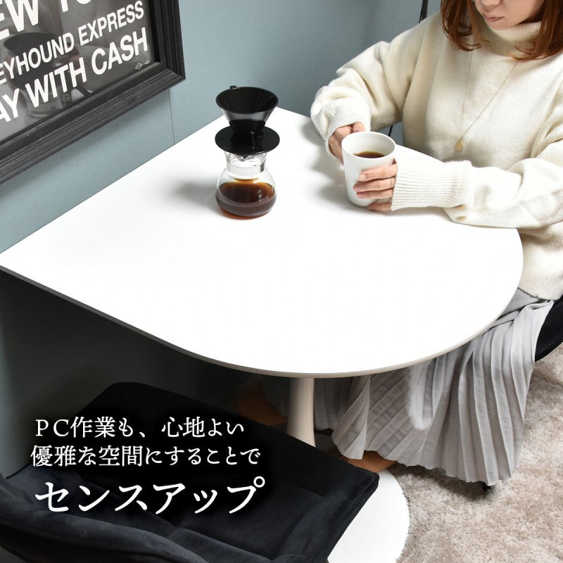 ハーフラウンドテーブル70cm【ホワイト】W700×D700×H730mmチューリップコーヒーテーブルカフェテーブルチューリップテーブルラウンドテーブルダイニングテーブル