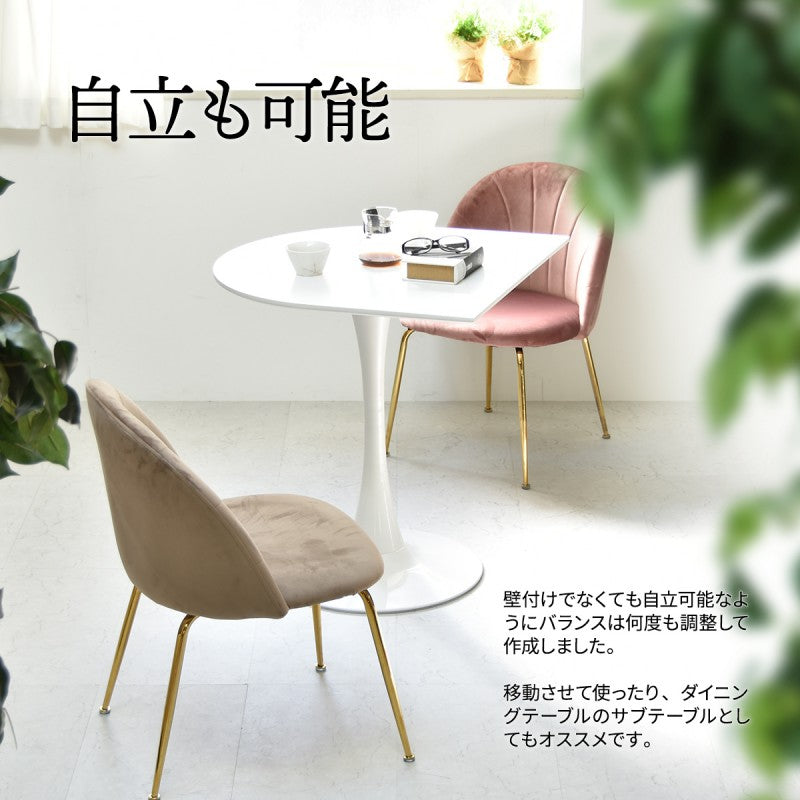 ハーフラウンドテーブル70cm【ホワイト】W700×D700×H730mmチューリップコーヒーテーブルカフェテーブルチューリップテーブルラウンドテーブルダイニングテーブル