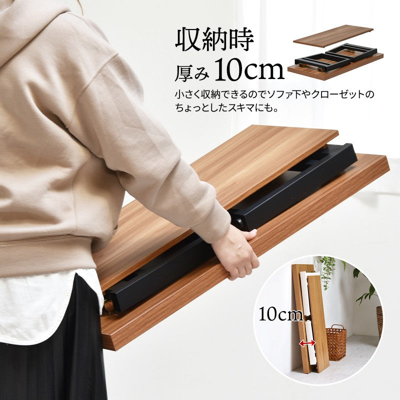棚板付きフォールディングテーブルW800×D380×H370mm折りたたみテーブル折れ脚テーブルたためるおりたたみおりたたみテーブル折りたたみ折りたたみテーブル折りたたみローテーブル折りたたみ座卓ワンルーム新生活インテリア