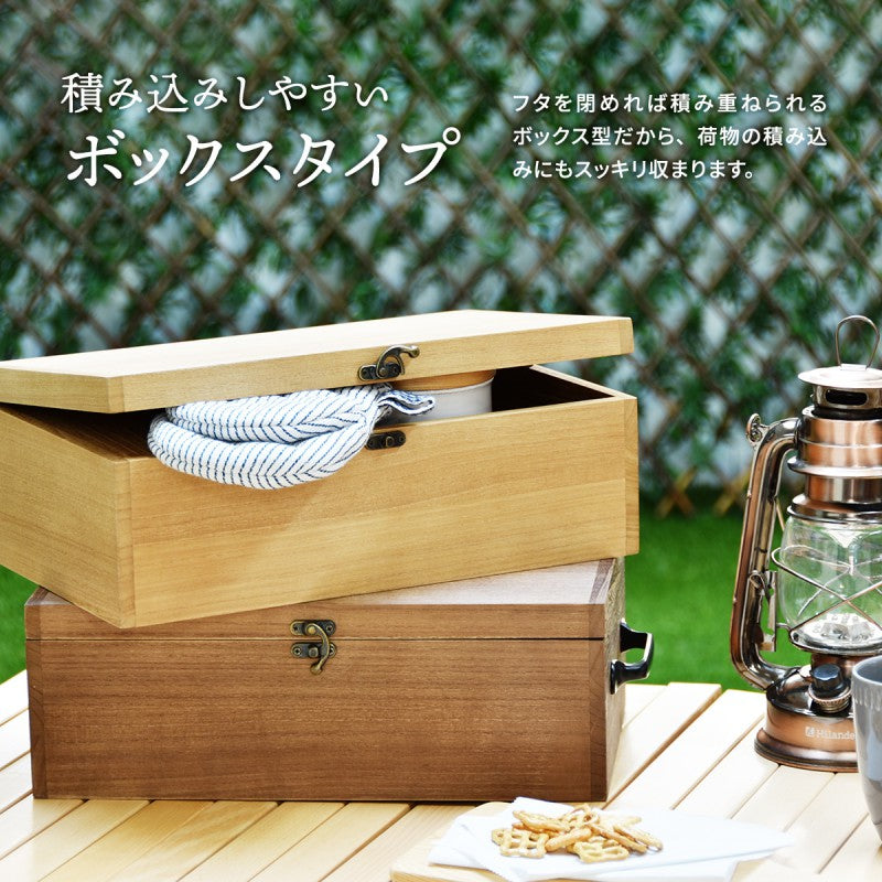 アウトドアキッチンツールボックスW220×D120×H375mm(取っ手含む)OUTDOORキャンプ映えハイキングピクニックキャンプキャンプめしキッチン収納木製ラック