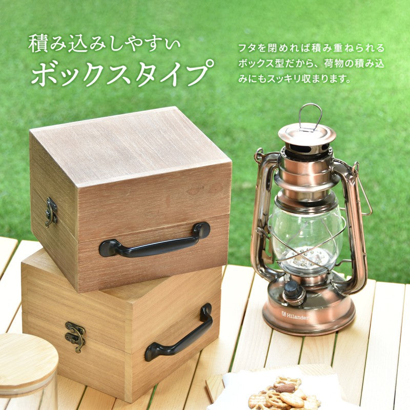 アウトドアスパイスボックスW180×D130×H179mm(取っ手含む)OUTDOORキャンプ映えハイキングピクニックキャンプキャンプめしキッチン収納木製ラック