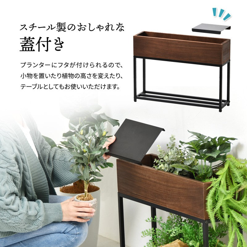 プランターボックス幅60600×D160×H440mm桐の天然木のプランタースタンドW600×D160×H440mmプランターラックサイドテーブル植物スタンドプランターカバープランターシェルフ鉢植えラック鉢カバー