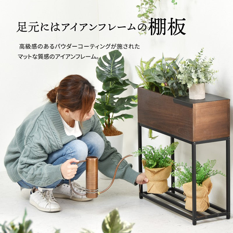 プランターボックス幅55550×D210×H600mm桐の天然木のプランタースタンドW550×D210×H600mmプランターラックサイドテーブル植物スタンドプランターカバープランターシェルフ鉢植えラック鉢カバー