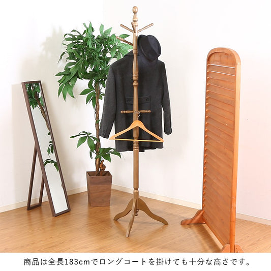 ポールハンガー木製コートハンガーアンティーク玄関スリムおしゃれハンガーラックポール北欧コンパクトカバン掛け頑丈省スペース洋服掛けコート掛けスタンドハンガーシンプル高級感木ハンガーポールスタンドハンガーポール天然木回転薄型