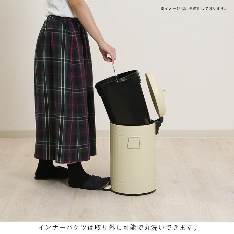 ゴミ箱ごみ箱ふた付きおしゃれ3lペダル丸型ダストボックスごみばこ3リットル洗面所小さい臭わない蓋付き省スペースリビングコンパクト3Lかわいいスチール中身見えない室内スリム一人暮らし部屋約幅20ミニ小型業務用袋見えない開閉