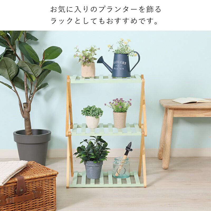 ウッドラック3段奥行30ディスプレイラックおしゃれ木製棚ラックキャンプアウトドアオープンシェルフプランター室内オープンラック折りたたみ天然木低めスリムシェルフ完成品折りたたみラック木製ラック収納棚フォールディング折り畳みウッド