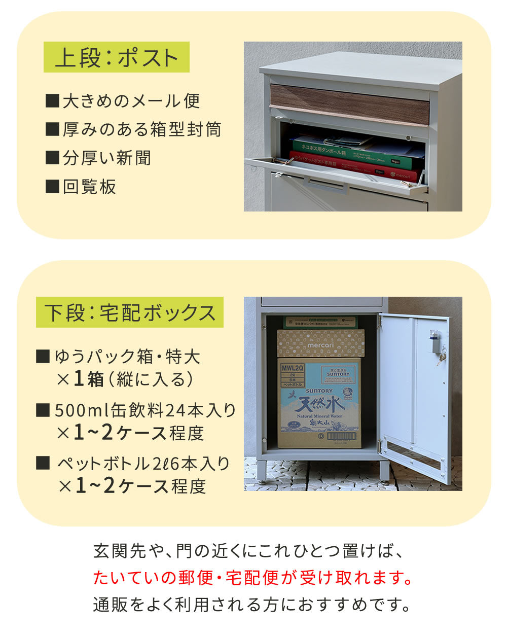 宅配ボックス付ポストJOYジョイPST-010