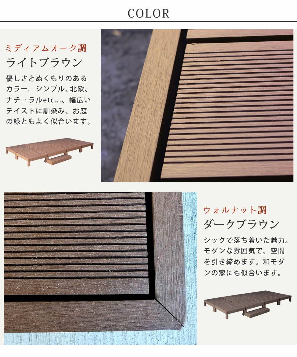 人工木ウッドデッキecomoku(エコモク)8台ステップセット