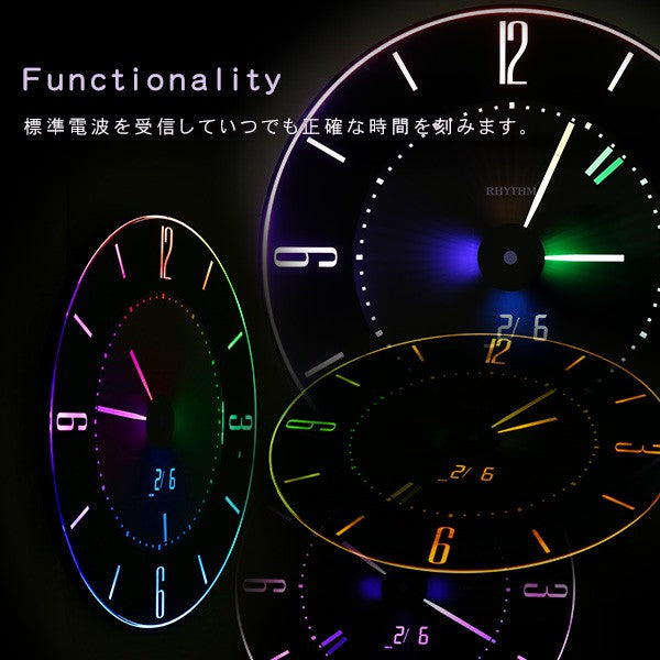 掛け時計デジタル時計カラーグラデーション明るさ2段階調整時計かっこいい電波時計キッズ子供壁掛けライト光るおしゃれリビング家族プレゼント贈り物ギフト男の子