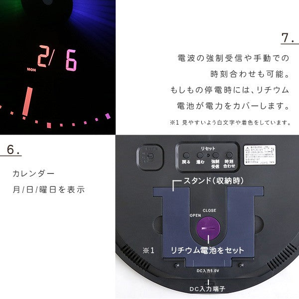 掛け時計デジタル時計カラーグラデーション明るさ2段階調整時計かっこいい電波時計キッズ子供壁掛けライト光るおしゃれリビング家族プレゼント贈り物ギフト男の子