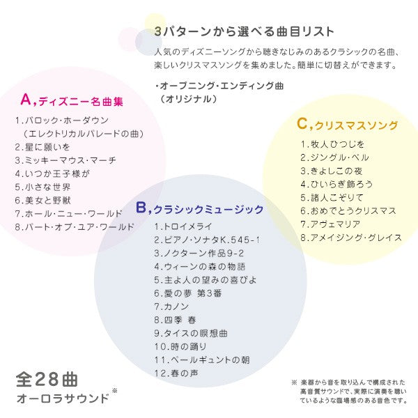 掛け時計からくり時計28曲の選べるオーロラサウンド時計からくりかわいいミッキーミニーディズニーミッキーアンドフレンズ電波時計キッズ子供壁掛けミュージック音楽曲リビング家族ホワイト白プレゼント贈り物ギフト