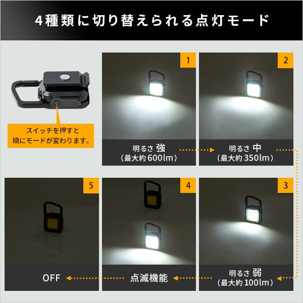 ライト非常用ライト持ち歩きコンパクト明るい小さいフック防水防塵USB充電防犯防災携帯小型ライト充電式ランタンかわいいおしゃれ人気作業灯充電式スーパーフラッシュライト