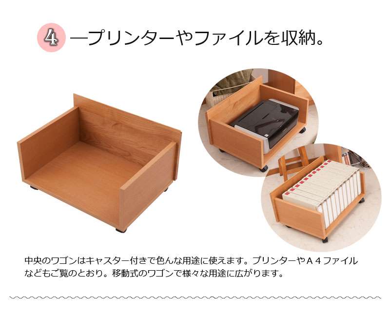 デスク机完成品日本製パソコンpcローデスクパソコンデスク収納ロータイプ引き出し幅120学習机おしゃれ子供木製ラックキャスター