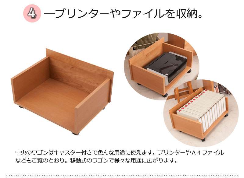 デスク机完成品日本製パソコンpcローデスクパソコンデスク収納ロータイプ引き出し幅120学習机おしゃれ子供木製ラックキャスター