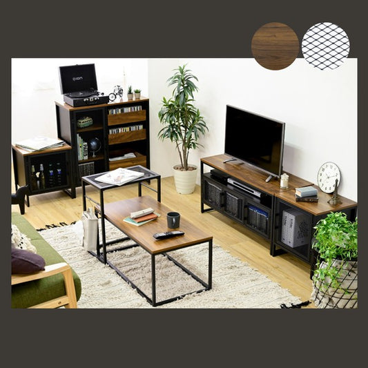 ローテーブルセットネストテーブルおしゃれセンターテーブル幅90木製アイアンメッシュ2個セットセンターテーブル一人暮らし