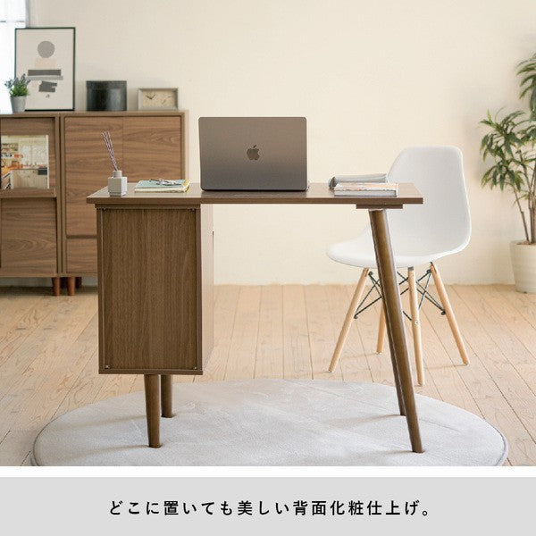 パソコンデスクコンパクト木製デスク北欧おしゃれpcデスクl字ワークデスク引き出し付きシンプルデスク大人ダークブラウン幅90奥行き45