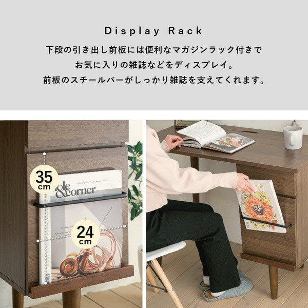 パソコンデスクコンパクト木製デスク北欧おしゃれpcデスクl字ワークデスク引き出し付きシンプルデスク大人ダークブラウン幅90奥行き45