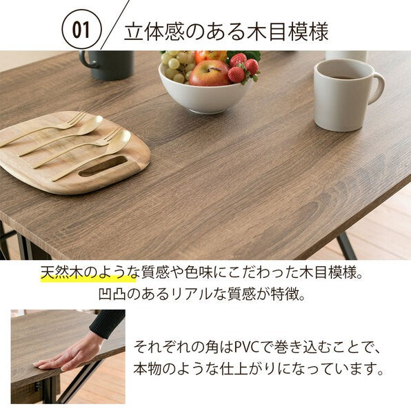 食卓テーブルセット4点折りたたみテレワークデスク兼用ダイニングテーブルコンパクトスツールベンチ付き90幅