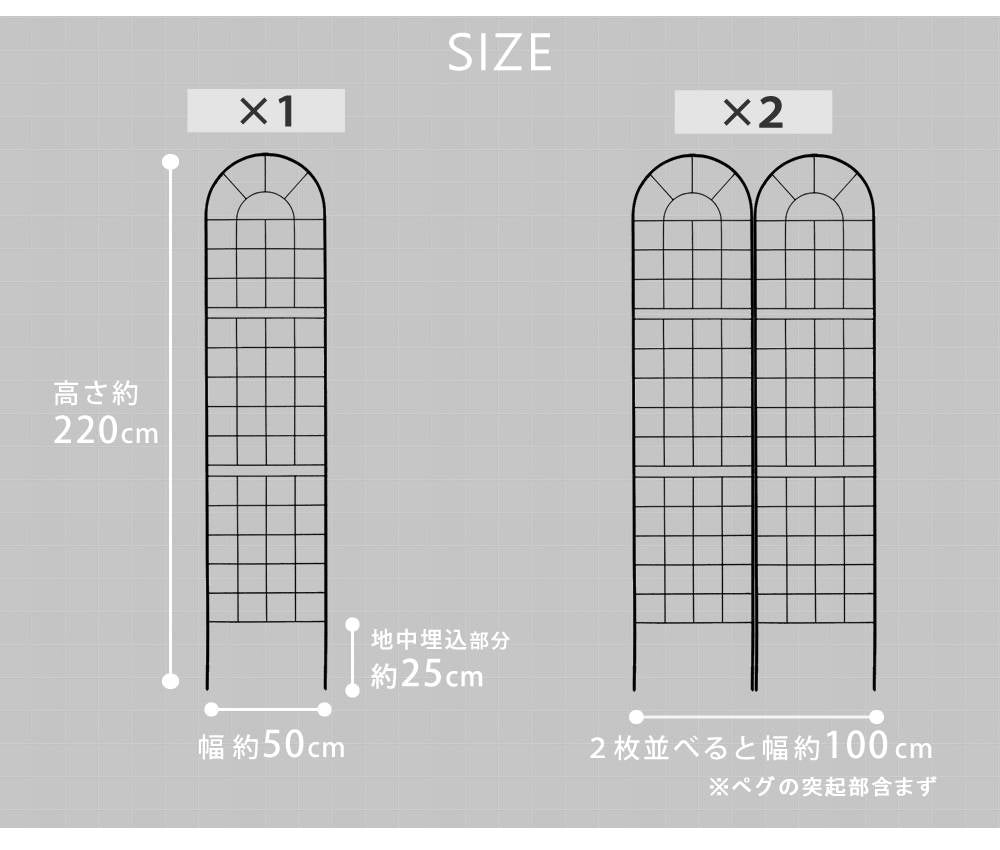 クラシックフェンス220ハイタイプ2枚組【送料無料フェンスアイアンガーデンフェンスガーデニング枠柵仕切り目隠し境目クラシカルアンティークトレリスベランダつる薔薇バラ朝顔園芸ラティスつるバラ庭誘引屋外】
