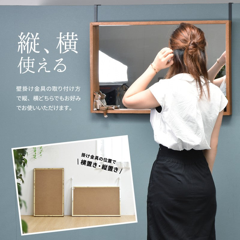 ドア掛けミラー壁掛け吊りミラーW500×D50×H800mm鏡家具コーディネートインテリアコーディネート雑貨インテリア雑貨ナチュラルヴィンテージアンティークインダストリアルハンドメイド北欧ブラウンホワイト天然木木製オシャレ