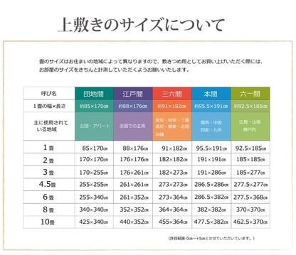 純国産い草上敷きカーペット双目織草津江戸間2畳約176×176cm